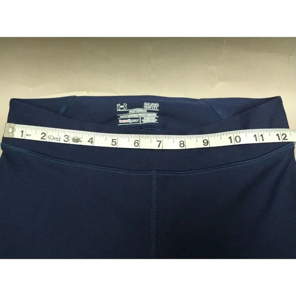 Under Armour Heat Gear Womens Compression Pants Sz Small Navy Stretch Yoga - Picture 2 of 8